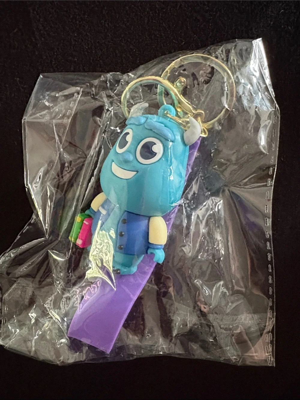 Monsters, Inc. Monsters University Sulley Keychain Bag Charm with Purple Strap